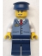 Minifig No: cty1769  Name: Bus Driver - Male, Sand Blue Vest over White Shirt, Dark Blue Legs and Hat