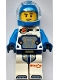 Minifig No: cty1775  Name: Astronaut - Male, White Spacesuit with Dark Azure Arms, Dark Azure Helmet, Trans-Clear Visor, Stubble