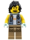 Lego part: City Jungle Explorer - Sand Blue Jacket, Stethoscope, Dark Tan Legs, Black Hair