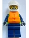 Minifig No: cty1790  Name: Police - City Officer Male, Neon Yellow Safety Vest, Life Jacket, White Helmet, Trans-Clear Visor