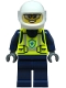 Minifig No: cty1900 Name: Police - City Officer Female, Neon Yellow Safety Vest, Dark Blue Legs, White Helmet, Trans-Clear Visor Minifig No: cty1900 Name: Police - City Officer Female, Neon Yellow Safety Vest, Dark Blue Legs, White Helmet, Trans-Clear Visor