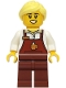 Minifig No: cty1926 Name: Barista - Female, Reddish Brown Apron with Cup and Name Tag, Reddish Brown Legs, Bright Light Yellow Ponytail Minifig No: cty1926 Name: Barista - Female, Reddish Brown Apron with Cup and Name Tag, Reddish Brown Legs, Bright Light Yellow Ponytail