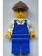 Minifig No: cty1935 Name: Farmer - Male, Blue Overalls over V-Neck Shirt, Blue Legs, Reddish Brown Flat Cap Minifig No: cty1935 Name: Farmer - Male, Blue Overalls over V-Neck Shirt, Blue Legs, Reddish Brown Flat Cap