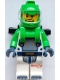 Minifig No: cty1937  Name: Astronaut - Male, White Spacesuit with Bright Green Arms, Bright Green Helmet, Trans-Clear Visor, Bright Green Harness with 2 Clips