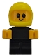 Minifig No: cty1942  Name: Driver Junior - Black Body, Neon Yellow Helmet (Firefighter)