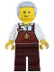 Minifig No: cty1981 Name: Barista - Male, Reddish Brown Apron with Cup and Name Tag, Reddish Brown Legs, Light Bluish Gray Hair Coiled Minifig No: cty1981 Name: Barista - Male, Reddish Brown Apron with Cup and Name Tag, Reddish Brown Legs, Light Bluish Gray Hair Coiled