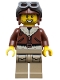 Minifig No: cty1985  Name: Airplane Pilot - Male, Reddish Brown Aviator Jacket, Dark Tan Legs with Pockets, Aviator Cap, Dark Bluish Gray Goggles (b25cty01uk -nl)