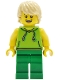 Minifig No: cty2028  Name: Lava Land Patron - Male, Lime Sleeveless Hoodie, Green Legs, Tan Hair