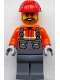 Minifig No: cty2049 Name: Construction Worker - Male, Dark Bluish Gray Overalls over Reddish Orange Safety Jacket with Reflective Stripes, Dark Bluish Gray Legs, Red Construction Helmet, Dark Orange Beard Minifig No: cty2049 Name: Construction Worker - Male, Dark Bluish Gray Overalls over Reddish Orange Safety Jacket with Reflective Stripes, Dark Bluish Gray Legs, Red Construction Helmet, Dark Orange Beard