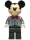 Minifig No: dis131  Name: Mickey Mouse - Flat Silver Tuxedo Jacket, Red Bow Tie