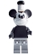 Minifig No: dis147  Name: Mickey Mouse - Vintage, Light Bluish Gray Legs, White Hat with Black Top