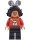 Minifig No: dis204  Name: Main Street, U.S.A. Park Guest - Female, Red Star Wars Sweater with Stormtrooper, Black Legs