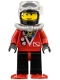 Minifig No: div019  Name: Divers - Red Diver 2, Black Legs with Red Hips, Black Helmet, Red Flippers