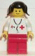 Minifig No: doc001 Name: Doctor - Stethoscope, Red Legs, Black Pigtails Hair Minifig No: doc001 Name: Doctor - Stethoscope, Red Legs, Black Pigtails Hair