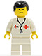 Minifig No: doc002  Name: Doctor - Stethoscope, White Legs, Black Male Hair