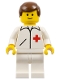 Minifig No: doc005  Name: Doctor - Straight Line, White Legs, Brown Male Hair