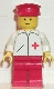 Minifig No: doc012  Name: Doctor - Straight Line, Red Legs, Red Hat
