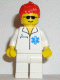Minifig No: doc015 Name: Doctor - EMT Star of Life, White Legs, Red Ponytail Hair Minifig No: doc015 Name: Doctor - EMT Star of Life, White Legs, Red Ponytail Hair