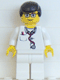 Minifig No: doc024 Name: Doctor - Lab Coat Stethoscope and Thermometer, White Legs, Black Male Hair, Glasses Minifig No: doc024 Name: Doctor - Lab Coat Stethoscope and Thermometer, White Legs, Black Male Hair, Glasses