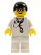 Minifig No: doc024  Name: Doctor - Lab Coat, Stethoscope and Thermometer, White Legs, Black Male Hair, Glasses