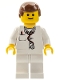 Minifig No: doc025  Name: Doctor - Lab Coat Stethoscope and Thermometer, White Legs, Reddish Brown Male Hair