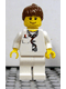 Minifig No: doc033 Name: Doctor - Lab Coat Stethoscope and Thermometer, White Legs, Reddish Brown Female Ponytail Hair Minifig No: doc033 Name: Doctor - Lab Coat Stethoscope and Thermometer, White Legs, Reddish Brown Female Ponytail Hair