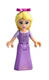 Minifig No: dp010  Name: Rapunzel - Mini Doll, Lavender and Magenta Bows, Medium Lavender Skirt