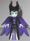 Minifig No: dp046  Name: Maleficent - Mini Doll, Lavender Eye Shadow, Red Lips, Dark Purple Cape
