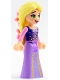 Minifig No: dp059  Name: Rapunzel - Mini Doll, Bright Pink Flowers, Dark Purple Vest Open