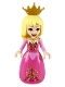 Minifig No: dp078  Name: Aurora - Wide Skirt with Gold Filigree, Pearl Gold Crown Tiara