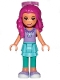 Minifig No: dp094  Name: Girl, Medium Azure Skirt and Dark Turquoise Leggings, Medium Lavender Top, Sunglasses