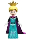 Minifig No: dp134  Name: Elsa, Coronation Elsa - Dark Turquoise Dress, Black Sleeves and Magenta Cape
