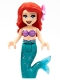 Minifig No: dp151  Name: Ariel, Mermaid - Medium Lavender Shell Bra Top, Dark Turquoise Tail, Medium Blue Eyes, Bright Pink Flower