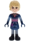 Lego part: Kristoff - Dark Blue Tunic, Black Boots and Sand Blue Sleeves, Medium Nougat Smile