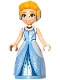 Minifig No: dp212  Name: Cinderella - Bright Light Blue and Metallic Light Blue Ball Gown, Bright Light Orange Hair