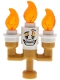 Minifig No: dp219  Name: Lumière {Lumiere} - Small Solid Candelabra, White Round Plates