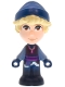 Minifig No: dp236  Name: Kristoff - Micro Doll, Dark Brown Shirt, Dark Blue Shorts and Beanie, Closed Mouth Grin