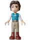Minifig No: dp252 Name: Flynn Rider (Medium Tan) - Mini Doll, Dark Turquoise Vest, Thin Hinge Minifig No: dp252 Name: Flynn Rider (Medium Tan) - Mini Doll, Dark Turquoise Vest, Thin Hinge