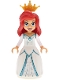 Minifig No: dp255  Name: Ariel - Human, Medium Tan, White Dress, Pearl Gold Tiara