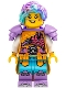 Minifig No: drm030  Name: Izzie (Isabel Christina Garcia) - Medium Lavender Shoulder Pads, Bright Light Orange Skirt
