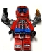 Minifig No: drm034  Name: Cooper - Red Racing Suit, Blue Utility Belt, Helmet, Robot Arms
