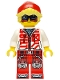 Lego part: Cooper - Black Visor, White Hoodie, Red Legs