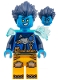 Minifig No: drm099  Name: Logan - Trans-Light Blue Shoulder Armor, Bright Light Orange Legs