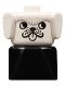 Lot ID: 96919851  Minifig No: dupfig001  Name: Duplo 2 x 2 x 2 Figure Brick Early, Dog on Black Base, White Head, looks Left