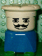Minifig No: dupfig028 Name: Duplo 2 x 2 x 2 Figure Brick Early, Male on Blue Base, Chef Hat, Moustache Minifig No: dupfig028 Name: Duplo 2 x 2 x 2 Figure Brick Early, Male on Blue Base, Chef Hat, Moustache