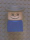 Minifig No: dupfig033  Name: Duplo 2 x 2 x 2 Figure Brick Early, Male on Blue Base, Light Gray Western Hat, Freckles