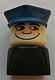 Minifig No: dupfig037  Name: Duplo 2 x 2 x 2 Figure Brick Early, Male on Black Base, Blue Police Hat