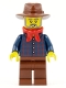 Minifig No: edu023 Name: Gold Prospector - Male, Dark Blue Plaid Button Shirt, Reddish Brown Legs, Reddish Brown Fedora Hat, Red Bandana, Beard Minifig No: edu023 Name: Gold Prospector - Male, Dark Blue Plaid Button Shirt, Reddish Brown Legs, Reddish Brown Fedora Hat, Red Bandana, Beard