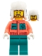 Minifig No: edu029  Name: Arctic Explorer - Coral Jacket, Dark Turquoise Legs, Dark Blue Ushanka Hat