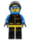 Minifig No: ext001a  Name: Extreme Team - Blue, Blue Flame Helmet, White Bangs Messy Hair